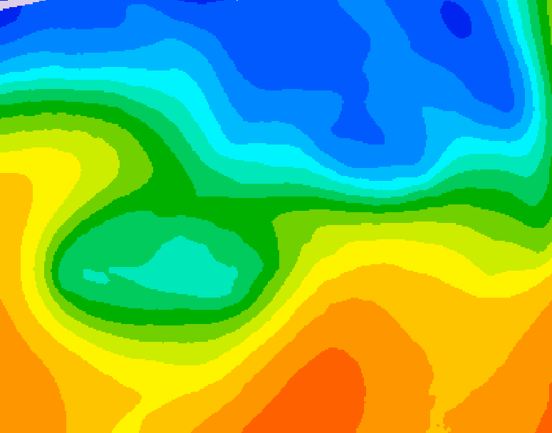 GDPS 500 millibar geopotential height 126 hour forecast chart for Canada based on 2026/10/19 1200Z data