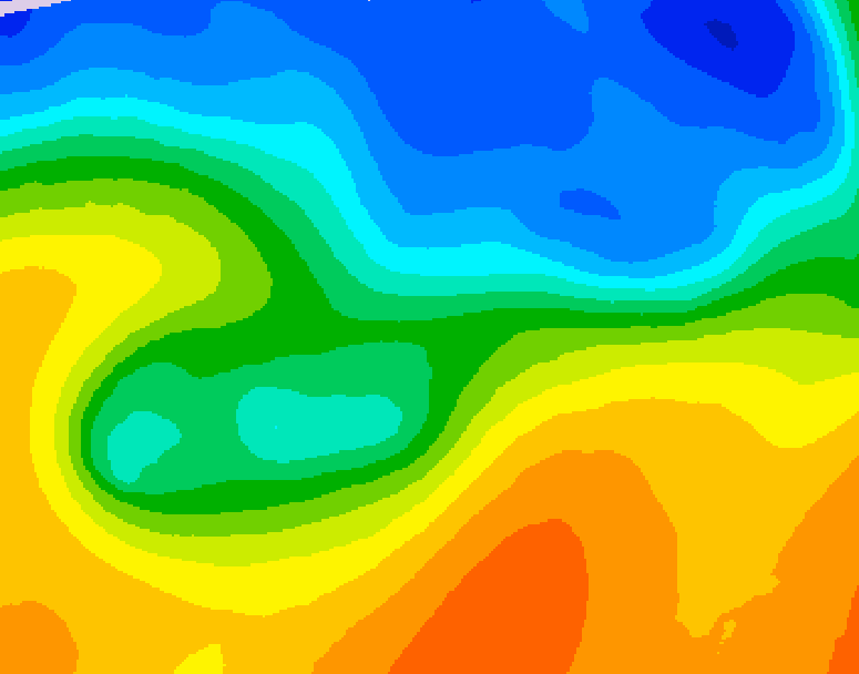 GDPS 500 millibar geopotential height 132 hour forecast chart for Canada based on 2026/10/19 1200Z data