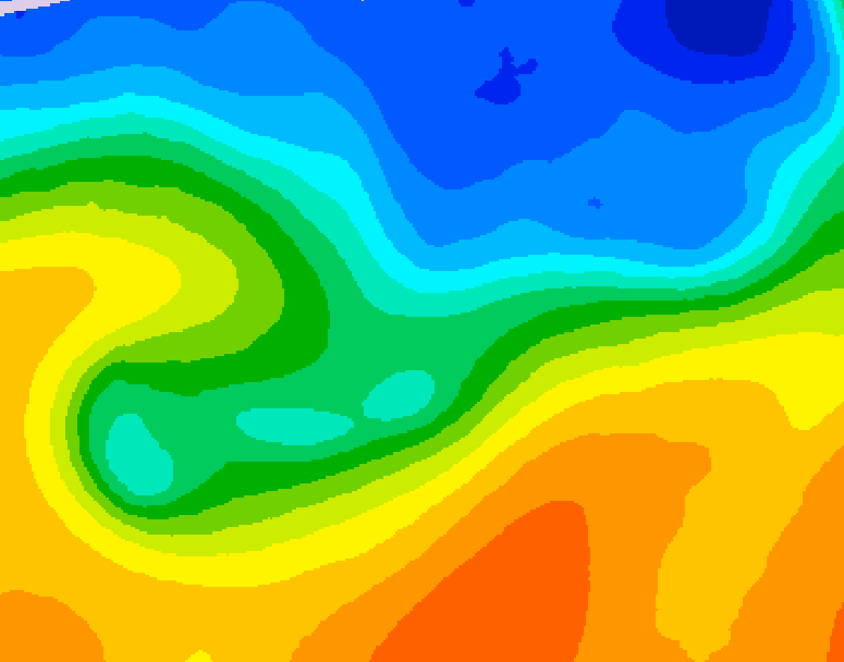 GDPS 500 millibar geopotential height 138 hour forecast chart for Canada based on 2026/10/19 1200Z data