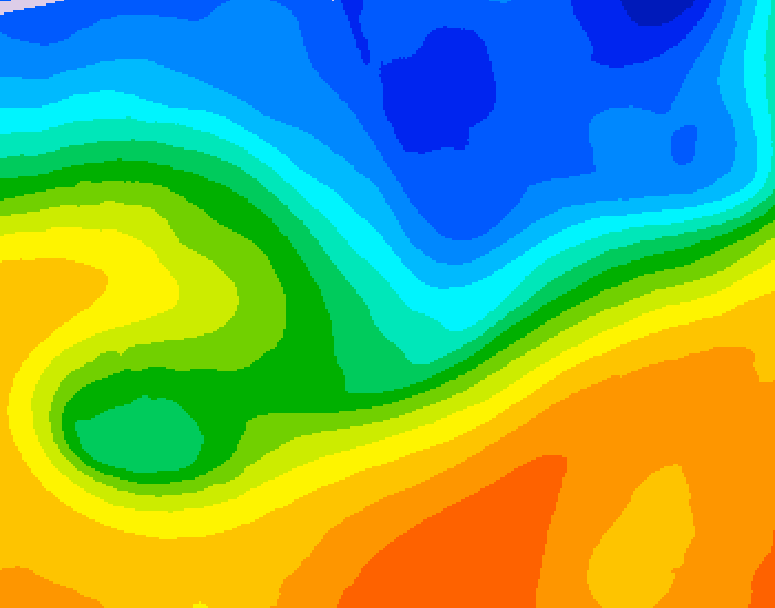 GDPS 500 millibar geopotential height 150 hour forecast chart for Canada based on 2026/10/19 1200Z data
