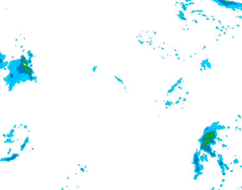 GDPS precipitation 012 hour forecast chart for Canada based on 2026/10/19 1200Z data