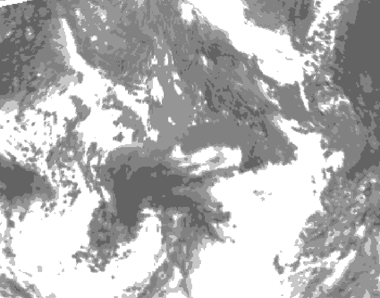 GDPS total cloud 120 hour forecast chart for Canada based on 2026/10/19 0000Z data