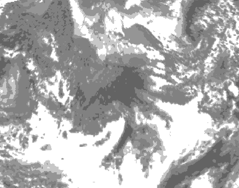 GDPS total cloud 234 hour forecast chart for Canada based on 2026/10/19 0000Z data