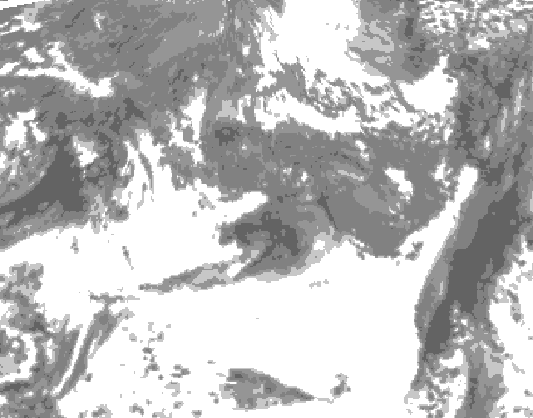 GDPS total cloud 030 hour forecast chart for Canada based on 2026/10/19 1200Z data