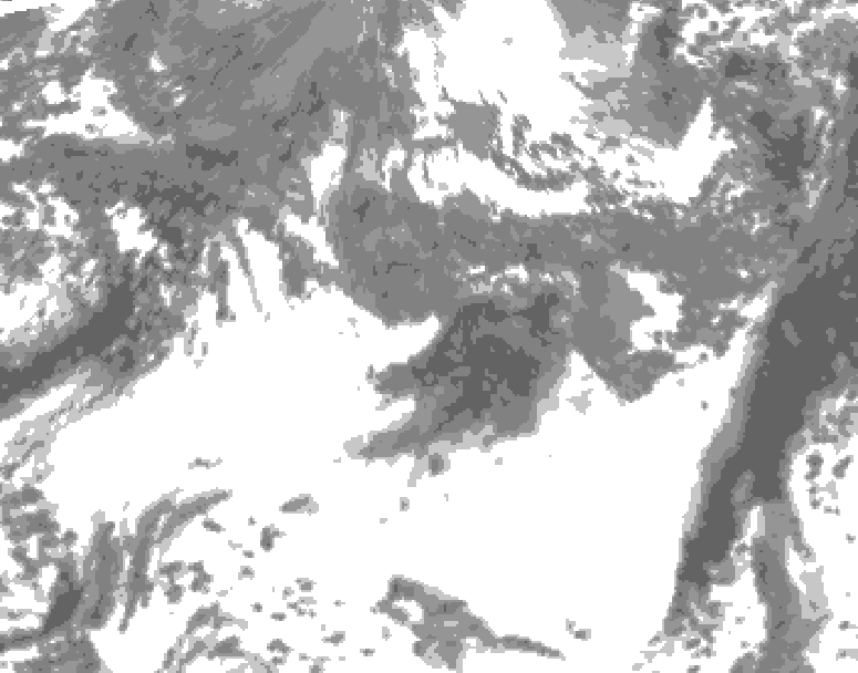 GDPS total cloud 036 hour forecast chart for Canada based on 2026/10/19 1200Z data