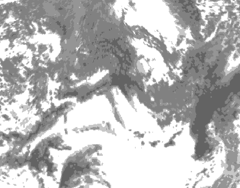 GDPS total cloud 078 hour forecast chart for Canada based on 2026/10/19 1200Z data