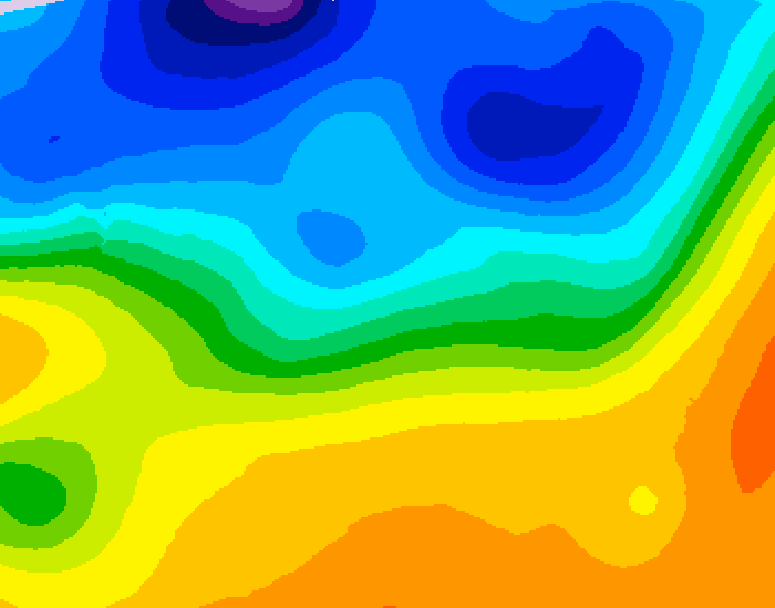 GDPS 500 millibar geopotential height 012 hour forecast chart for Canada based on 2026/10/20 0000Z data