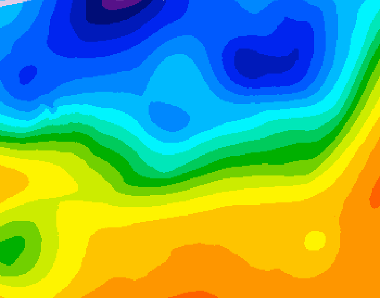 GDPS 500 millibar geopotential height 006 hour forecast chart for Canada based on 2026/10/20 1200Z data