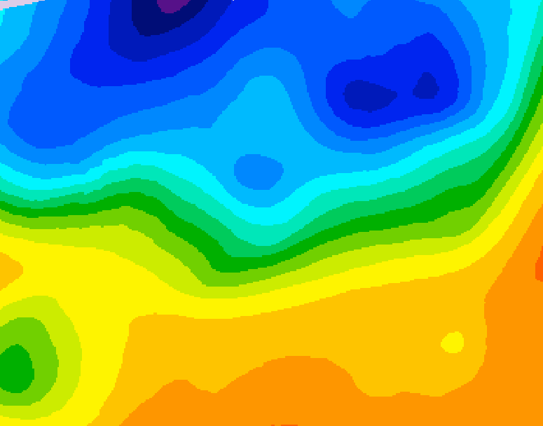 GDPS 500 millibar geopotential height 012 hour forecast chart for Canada based on 2026/10/20 1200Z data