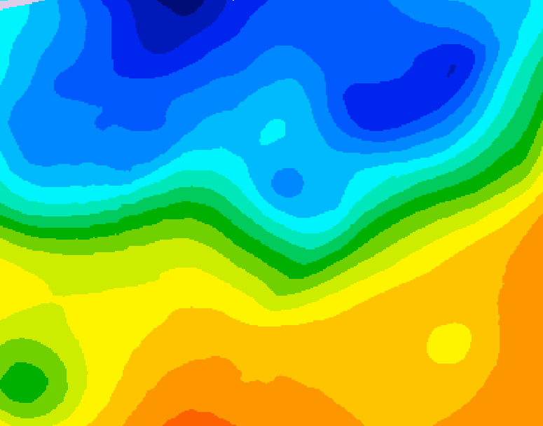 GDPS 500 millibar geopotential height 024 hour forecast chart for Canada based on 2026/10/20 1200Z data