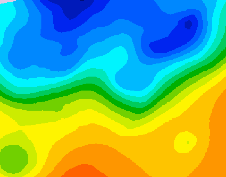 GDPS 500 millibar geopotential height 030 hour forecast chart for Canada based on 2026/10/20 1200Z data