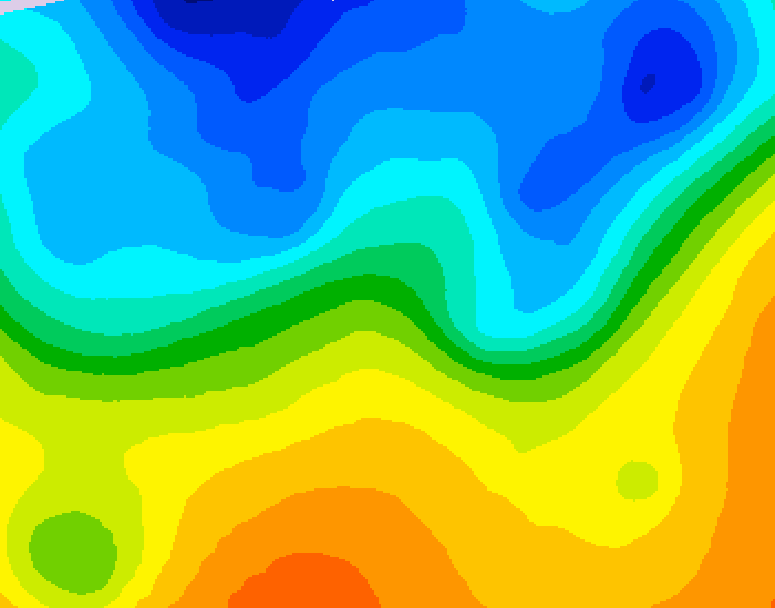 GDPS 500 millibar geopotential height 042 hour forecast chart for Canada based on 2026/10/20 1200Z data