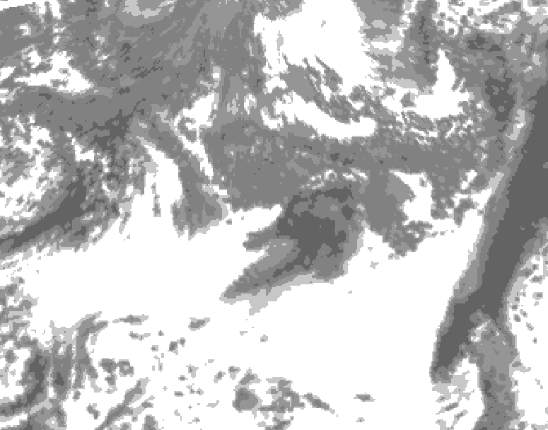 GDPS total cloud 012 hour forecast chart for Canada based on 2026/10/20 1200Z data