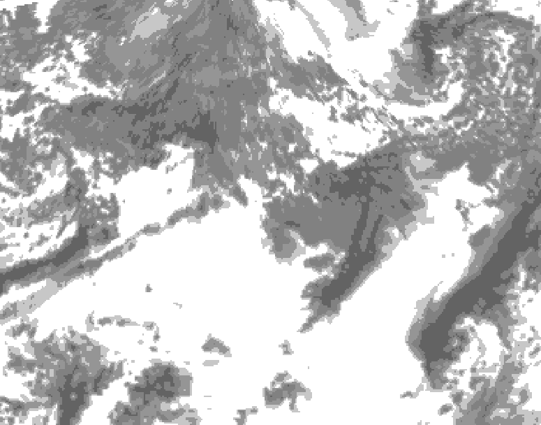 GDPS total cloud 030 hour forecast chart for Canada based on 2026/10/20 1200Z data