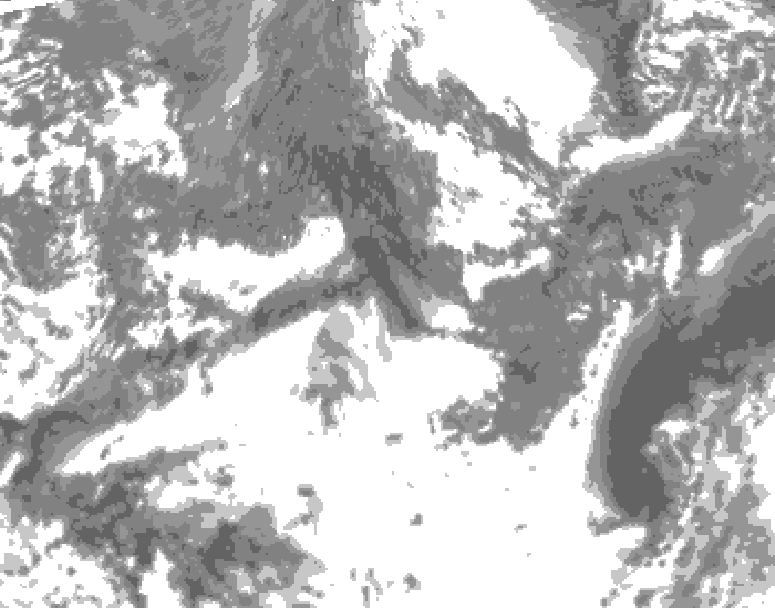 GDPS total cloud 048 hour forecast chart for Canada based on 2026/10/20 1200Z data