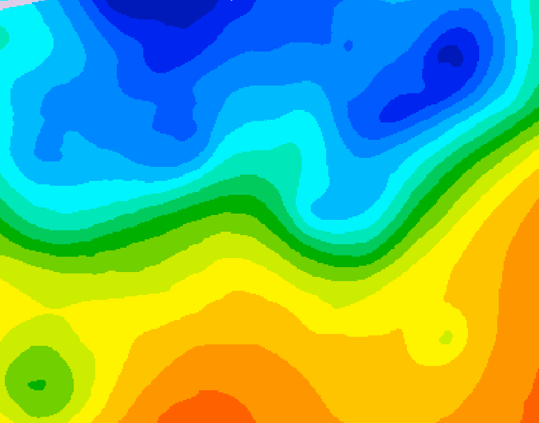 GDPS 500 millibar geopotential height 024 hour forecast chart for Canada based on 2026/10/21 0000Z data