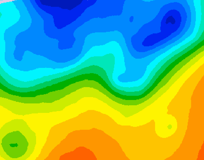 GDPS 500 millibar geopotential height 012 hour forecast chart for Canada based on 2026/10/21 1200Z data