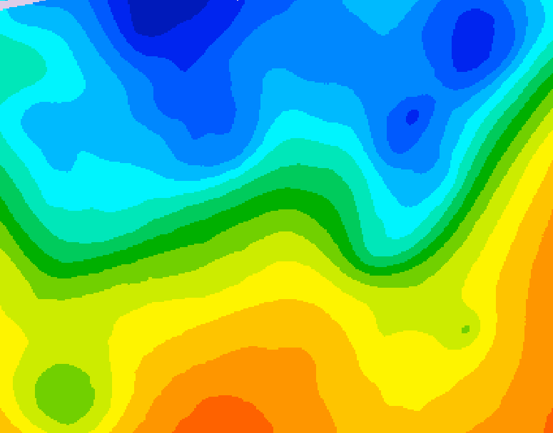 GDPS 500 millibar geopotential height 024 hour forecast chart for Canada based on 2026/10/21 1200Z data