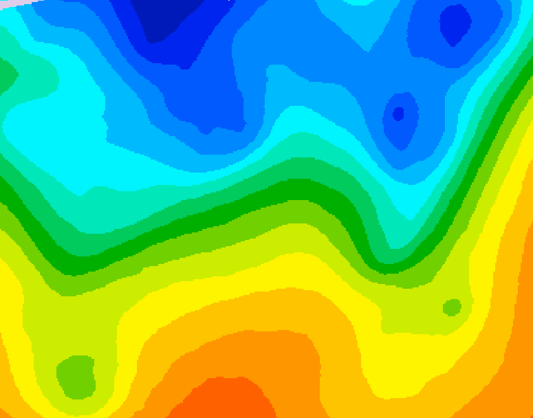 GDPS 500 millibar geopotential height 030 hour forecast chart for Canada based on 2026/10/21 1200Z data