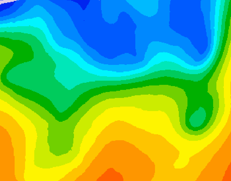 GDPS 500 millibar geopotential height 054 hour forecast chart for Canada based on 2026/10/21 1200Z data