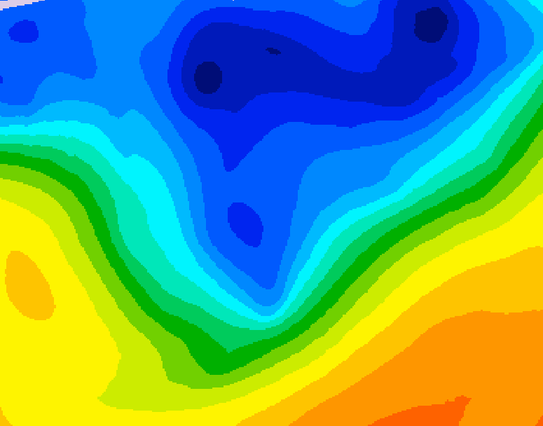 GDPS 500 millibar geopotential height 222 hour forecast chart for Canada based on 2026/10/21 1200Z data