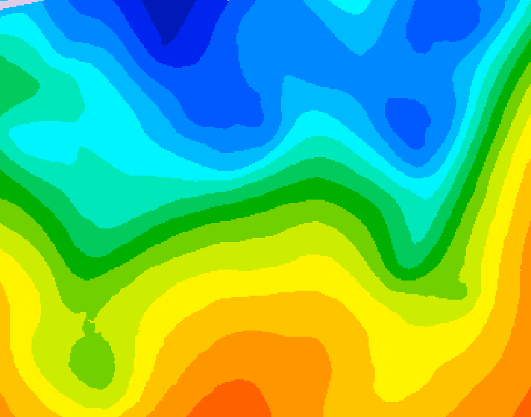 GDPS 500 millibar geopotential height 024 hour forecast chart for Canada based on 2026/10/22 0000Z data