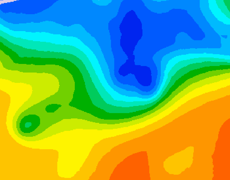 GDPS 500 millibar geopotential height 096 hour forecast chart for Canada based on 2026/10/22 0000Z data