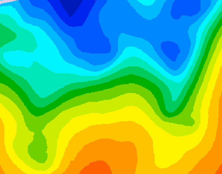 GDPS 500 millibar geopotential height 012 hour forecast chart for Canada based on 2026/10/22 1200Z data
