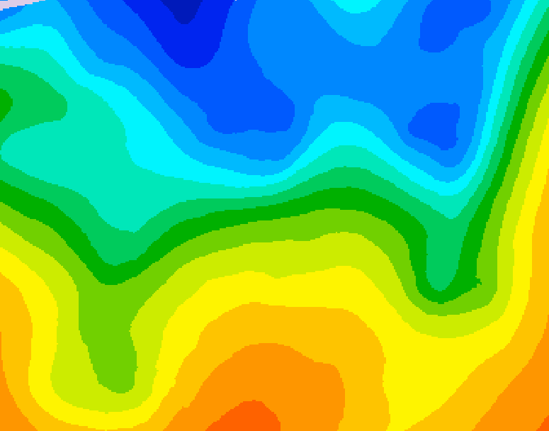 GDPS 500 millibar geopotential height 018 hour forecast chart for Canada based on 2026/10/22 1200Z data