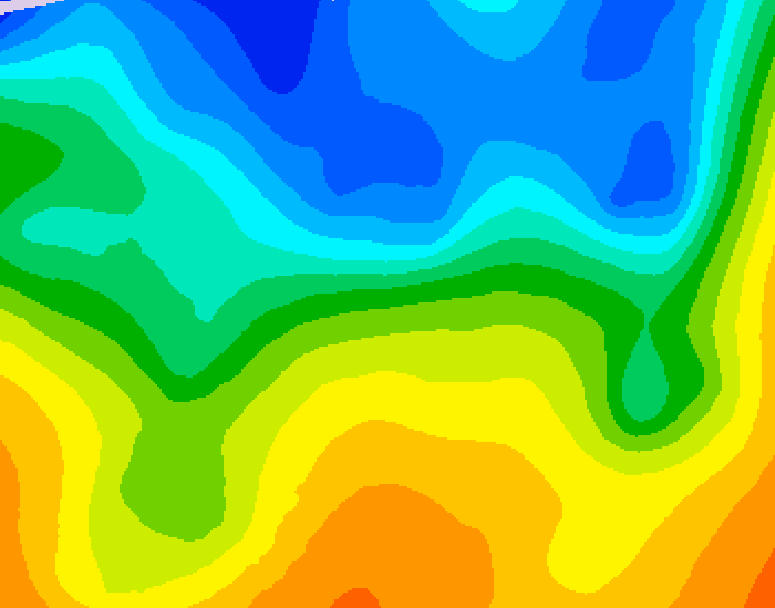 GDPS 500 millibar geopotential height 024 hour forecast chart for Canada based on 2026/10/22 1200Z data