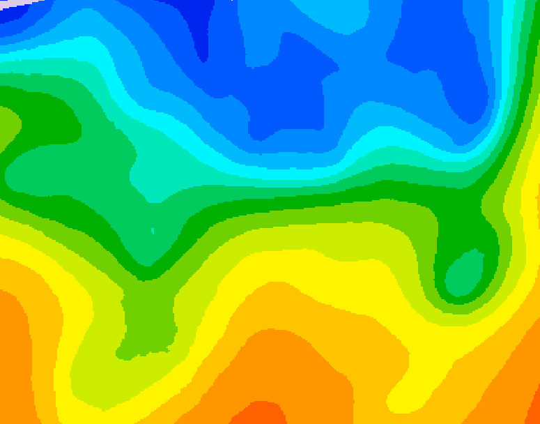 GDPS 500 millibar geopotential height 030 hour forecast chart for Canada based on 2026/10/22 1200Z data