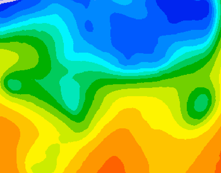 GDPS 500 millibar geopotential height 042 hour forecast chart for Canada based on 2026/10/22 1200Z data