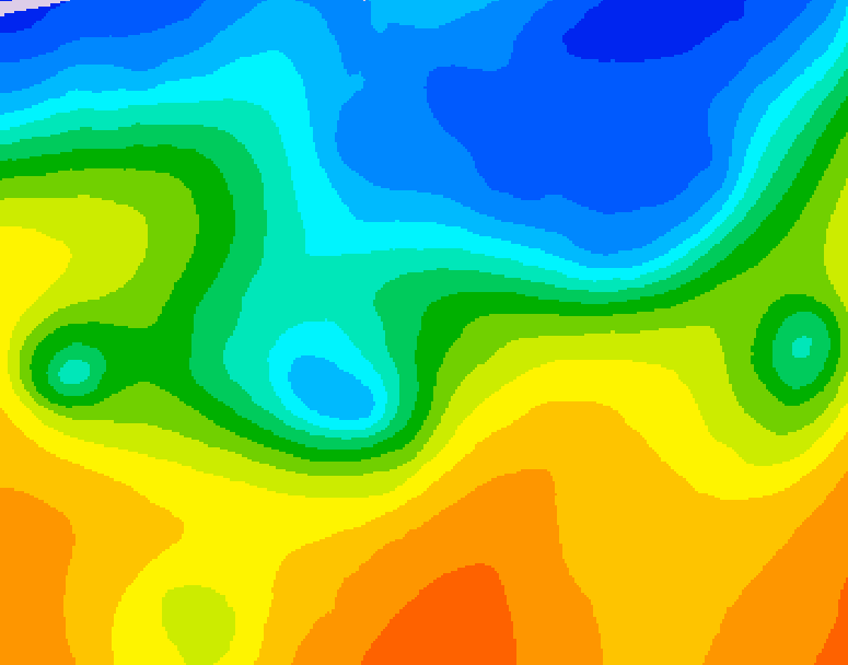 GDPS 500 millibar geopotential height 054 hour forecast chart for Canada based on 2026/10/22 1200Z data