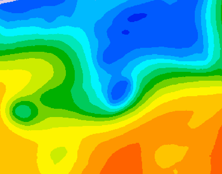 GDPS 500 millibar geopotential height 072 hour forecast chart for Canada based on 2026/10/22 1200Z data