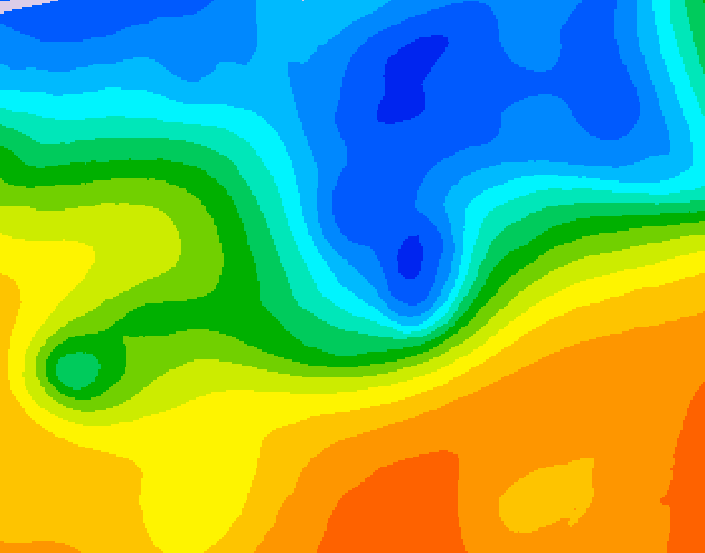 GDPS 500 millibar geopotential height 078 hour forecast chart for Canada based on 2026/10/22 1200Z data