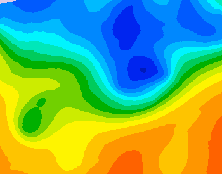 GDPS 500 millibar geopotential height 090 hour forecast chart for Canada based on 2026/10/22 1200Z data
