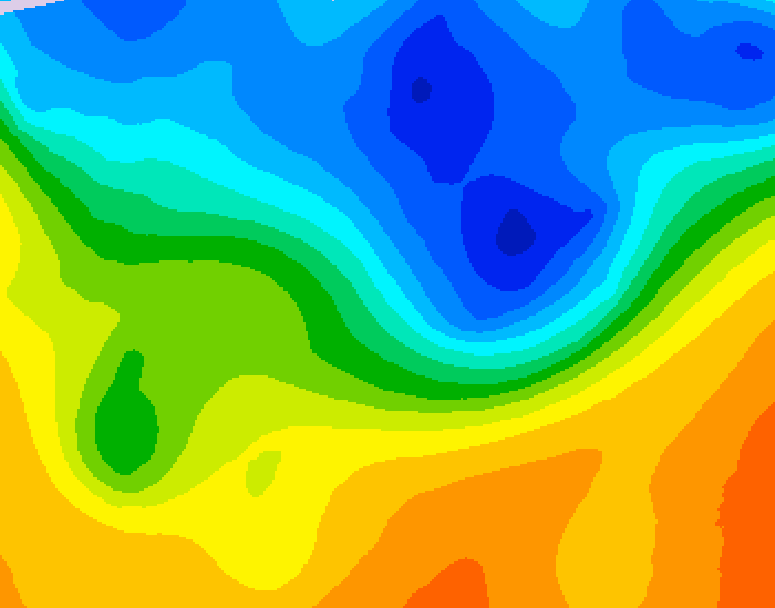 GDPS 500 millibar geopotential height 096 hour forecast chart for Canada based on 2026/10/22 1200Z data