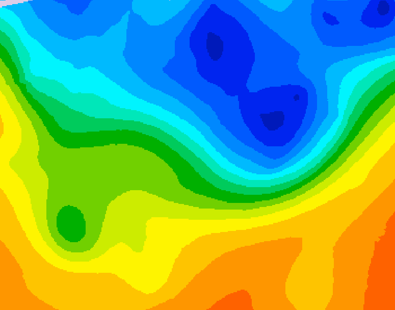 GDPS 500 millibar geopotential height 102 hour forecast chart for Canada based on 2026/10/22 1200Z data