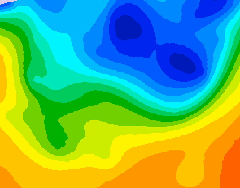 GDPS 500 millibar geopotential height 114 hour forecast chart for Canada based on 2026/10/22 1200Z data