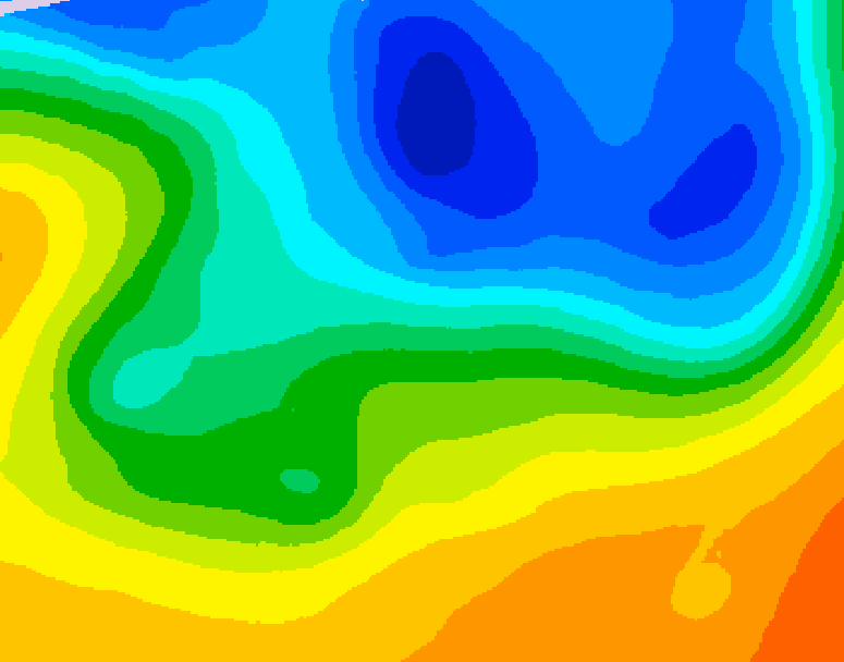 GDPS 500 millibar geopotential height 132 hour forecast chart for Canada based on 2026/10/22 1200Z data