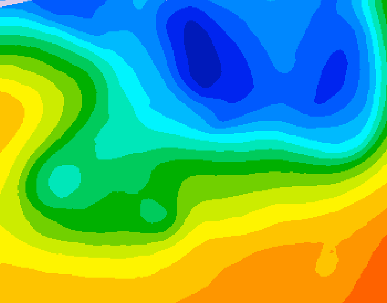 GDPS 500 millibar geopotential height 138 hour forecast chart for Canada based on 2026/10/22 1200Z data