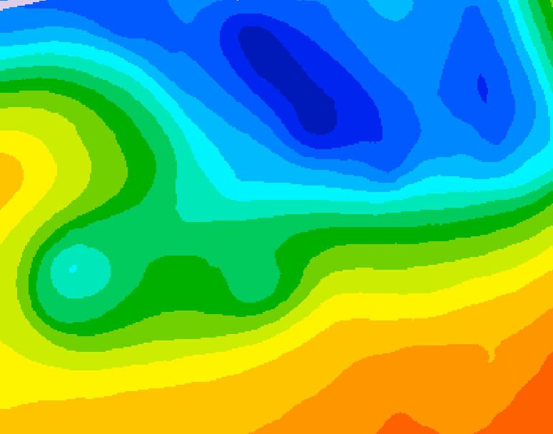 GDPS 500 millibar geopotential height 150 hour forecast chart for Canada based on 2026/10/22 1200Z data