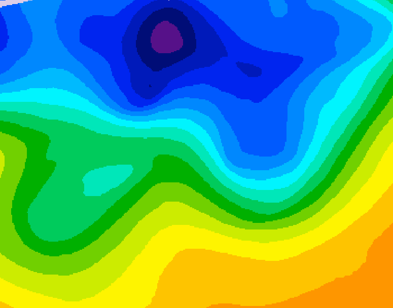 GDPS 500 millibar geopotential height 198 hour forecast chart for Canada based on 2026/10/22 1200Z data