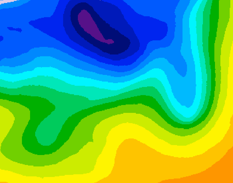 GDPS 500 millibar geopotential height 222 hour forecast chart for Canada based on 2026/10/22 1200Z data
