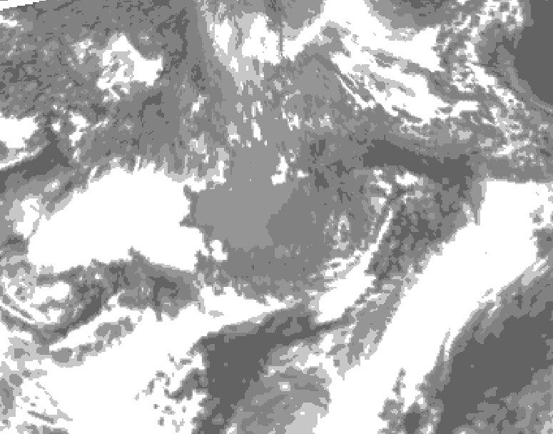 GDPS total cloud 096 hour forecast chart for Canada based on 2026/10/22 0000Z data