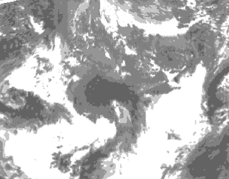 GDPS total cloud 054 hour forecast chart for Canada based on 2026/10/22 1200Z data