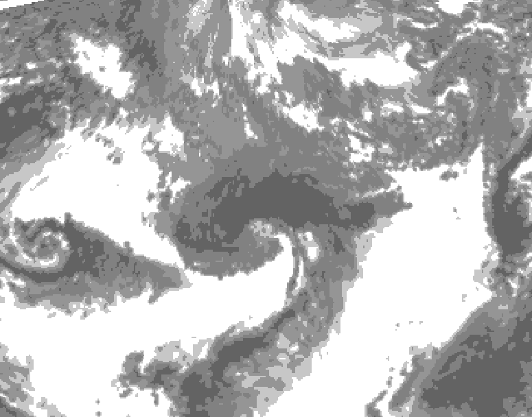 GDPS total cloud 060 hour forecast chart for Canada based on 2026/10/22 1200Z data