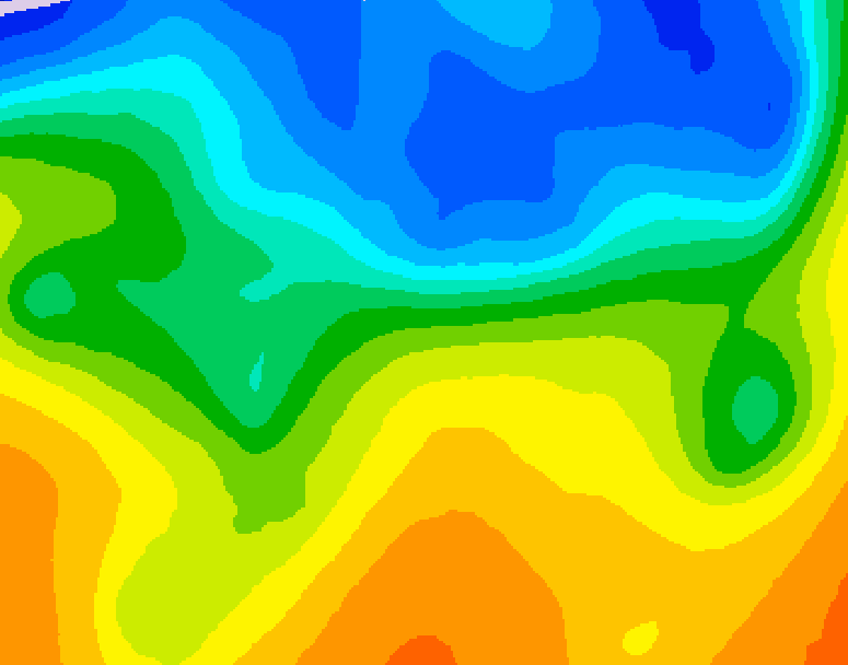 GDPS 500 millibar geopotential height 024 hour forecast chart for Canada based on 2026/10/23 0000Z data