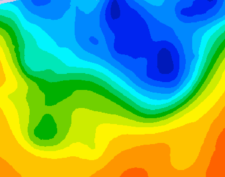 GDPS 500 millibar geopotential height 096 hour forecast chart for Canada based on 2026/10/23 0000Z data
