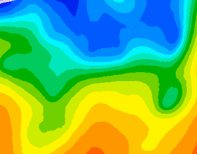 GDPS 500 millibar geopotential height 006 hour forecast chart for Canada based on 2026/10/23 1200Z data